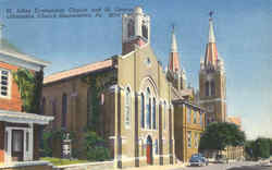 St. Johns Evangelical Church At St. George Lithuanian Church Shenandoah, PA Postcard Postcard