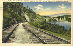 One Of The Tunnels On The Norfolk And Western Railway Postcard