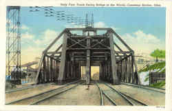 Only Four Track Swing Bridge In The World Postcard