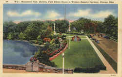 Monument Park Warren, OH Postcard Postcard