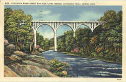 Cuyahoga River Gorge And High Level Bridge, Cuyahoga Falls Postcard