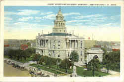 Court House And Soldiers Memorial Washington Court House, OH Postcard Postcard