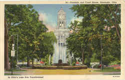Fountain And Court House Postcard