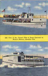 Tow Of The Charter Fleet Of Boats Operated By Brown's Marina Lakeside, OH Postcard Postcard