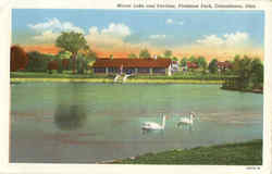 Mirror Lake And Pavilion, Firestone Park Postcard