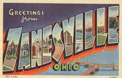 Greetings From Zanesville Ohio Postcard Postcard