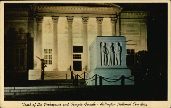 Tomb of the Unknowns and Temple Facade - Arlington National Cemetary Virginia