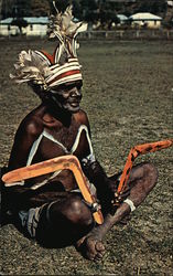 Australian Aboriginal With Boomerangs Australian Aboriginal With Boomerangs