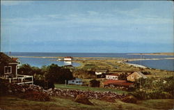 Evening View of Cuttyhunk Harbor and Buzzards Bay Massachusetts Postcard Postcard