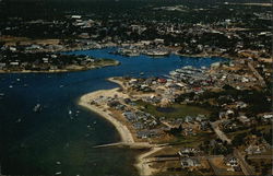 Aerial View Hyannis Harbor, Cape Cod Massachusetts Postcard 