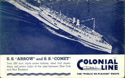 S.S. "Arrow" and "Comet" - Colonial Line Postcard