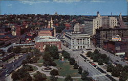 Exchange Place, Post Office, Mall, Baptist Church Providence, RI Postcard Postcard