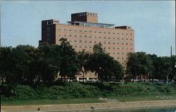 Harrisburg Hospital overlooking Susquehanna River Postcard