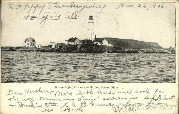 Boston Light, Entrance to Harbor Massachusetts
