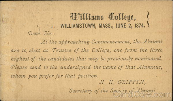 Williams College Williamstown Massachusetts