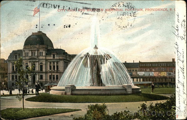 City Hall and Bajnotti Memorial Fountain Providence Rhode Island