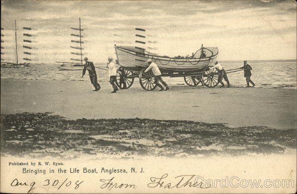 Bringing in the Life Boat Anglesea New Jersey