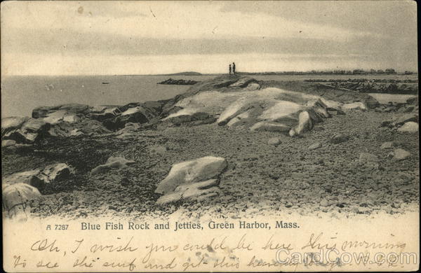 Blue Fish Rock and Jetties Green Harbor Massachusetts