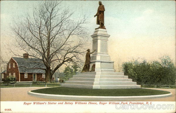 Roger William's Statue and Betsey Williams House, Roger Williams Park Providence Rhode Island