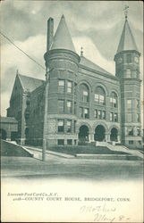 County Court House Bridgeport, CT Postcard Postcard 