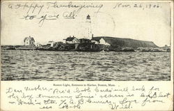 Boston Light, Entrance to Harbor Postcard