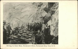Drilling for Great Blast, Henderson's Point, Portsmouth Navy Yard Postcard