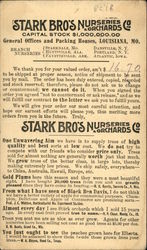 Stark Brothers Nurseries and Orchards Co. Louisiana, MO Postcard Postcard Postcard