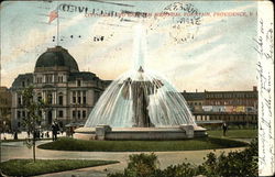 City Hall and Bajnotti Memorial Fountain Providence, RI Postcard Postcard Postcard
