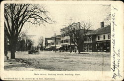 Main Street Looking South Reading, MA Postcard Postcard Postcard