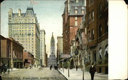 Broad Street Looking North Philadelphia, PA Postcard Postcard Postcard