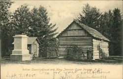 Indian Council House and Mary Jemison Grave Postcard