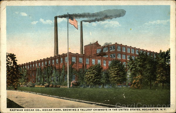 Eastman Kodak Co., Kodak Park, Showing 2 Tallest Chimneys in the United