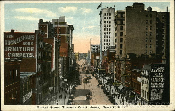 Market Street Towards Court House Newark New Jersey