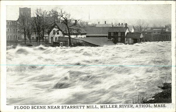 Flood Scene Near Starrett Mill, Miller River, Athol, Mass. Massachusetts