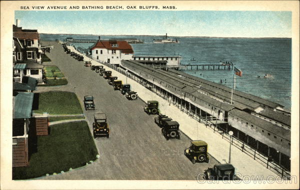 Sea View Avenue and Bathing Beach Oak Bluffs Massachusetts