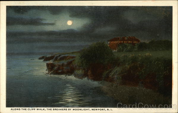 Cliffwalk and The Breakers by Moonlight Newport Rhode Island
