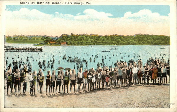 Scene at Bathing Beach Harrisburg Pennsylvania