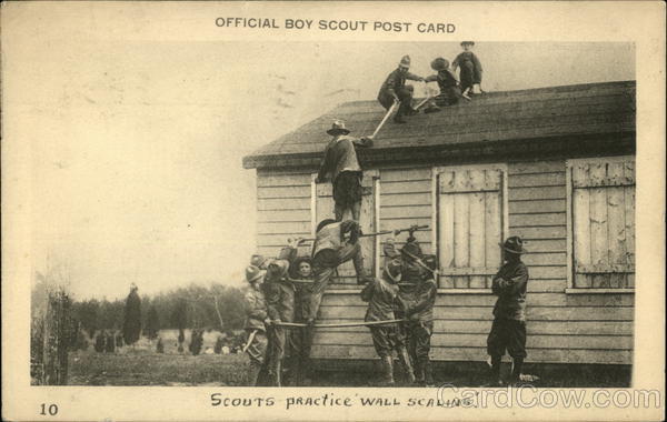 Scouts Practice Wall Scaling Boy Scouts