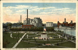 Lakeside Park and Seneca Lake Geneva, NY Postcard Postcard Postcard