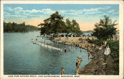 Lake Park Bathing Beach, Lake Quinsigamond Postcard