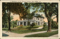 A Residence on St. Charles Avenue New Orleans, LA Postcard Postcard Postcard