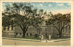 Men's Building, Baptist Bible Institute, Washingron Ave. Postcard