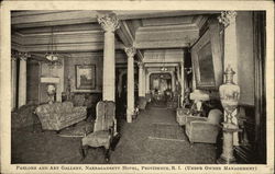 Parlor and Art Gallery, Narragansett Hotel Postcard