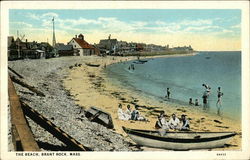 The Beach, Brant Rock Marshfield, MA Postcard Postcard Postcard