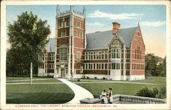 Bowdoin College - Hubbard Hall, The Library Postcard