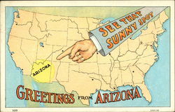 See That Sunny Spot - Greetings from Arizona Postcard Postcard Postcard
