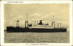 S. S."President Harding" - United States Lines Postcard