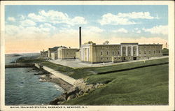 Naval Training Station, Barracks B Postcard