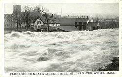 Flood Scene Near Starrett Mill, Miller River, Athol, Mass. Postcard