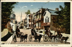 Street Scene and Dog Teams Ste. Anne de Beaupre, QC Canada Quebec Postcard Postcard Postcard